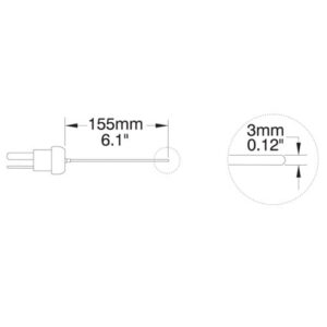 โพรบวัดอุณหภูมิ (Thermocouple Probe) รุ่น HI766PE1 (General Purpose)